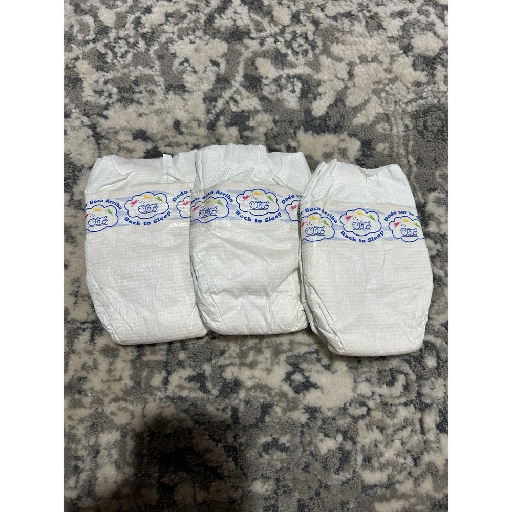 3 Vintage Pampers Baby Dry Diapers "back to sleep" Size‎ Newborn 1999